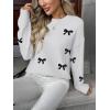 imageZeagoo Fall Sweaters for Women 2025 Long Sleeve Crewneck Ribbed Knit Pullover Sweater Loose Fit Basic Jumper TopsBow612