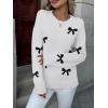 imageZeagoo Fall Sweaters for Women 2025 Long Sleeve Crewneck Ribbed Knit Pullover Sweater Loose Fit Basic Jumper TopsBow612