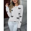 imageZeagoo Fall Sweaters for Women 2025 Long Sleeve Crewneck Ribbed Knit Pullover Sweater Loose Fit Basic Jumper TopsBow612