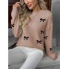 imageZeagoo Fall Sweaters for Women 2025 Long Sleeve Crewneck Ribbed Knit Pullover Sweater Loose Fit Basic Jumper TopsBow625