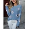 imageZeagoo Fall Sweaters for Women 2025 Long Sleeve Crewneck Ribbed Knit Pullover Sweater Loose Fit Basic Jumper TopsFlower193