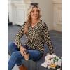 imageZeagoo Long Sleeve Shirts for Women Casual V Neck Fall Tops Dressy Summer Work Blouses ClothesLeopard