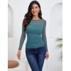 imageZeagoo Long Sleeve Shirts for Women Sheer Mesh Sexy Blouses Fall Fashion Crewneck Going Out TopsBlue