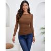 imageZeagoo Long Sleeve Shirts for Women Sheer Mesh Sexy Blouses Fall Fashion Crewneck Going Out TopsBrown