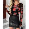imageZeagoo Long Sleeve Shirts for Women Sheer Mesh Sexy Blouses Fall Fashion Crewneck Going Out TopsFloral Printbf300