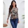 imageZeagoo Long Sleeve Shirts for Women Sheer Mesh Sexy Blouses Fall Fashion Crewneck Going Out TopsFloral Printwf66
