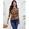 imageZeagoo Long Sleeve Shirts for Women Sheer Mesh Sexy Blouses Fall Fashion Crewneck Going Out TopsFloral Printwf75