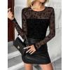 imageZeagoo Long Sleeve Shirts for Women Sheer Mesh Sexy Blouses Fall Fashion Crewneck Going Out TopsFloral Printzw781