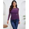 imageZeagoo Long Sleeve Shirts for Women Sheer Mesh Sexy Blouses Fall Fashion Crewneck Going Out TopsPurple