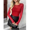 imageZeagoo Long Sleeve Shirts for Women Sheer Mesh Sexy Blouses Fall Fashion Crewneck Going Out TopsRed