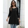 imageZeagoo Women Tops 34 Sleeve Dressy Casual Plus Size Tunics to Wear with Leggings Swing Flare TShirt Loose Blouses S3XLBlack
