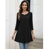 imageZeagoo Women Tops 34 Sleeve Dressy Casual Plus Size Tunics to Wear with Leggings Swing Flare TShirt Loose Blouses S3XLBlack