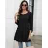 imageZeagoo Women Tops 34 Sleeve Dressy Casual Plus Size Tunics to Wear with Leggings Swing Flare TShirt Loose Blouses S3XLBlack