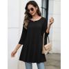imageZeagoo Women Tops 34 Sleeve Dressy Casual Plus Size Tunics to Wear with Leggings Swing Flare TShirt Loose Blouses S3XLBlack