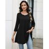 imageZeagoo Women Tops 34 Sleeve Dressy Casual Plus Size Tunics to Wear with Leggings Swing Flare TShirt Loose Blouses S3XLBlack