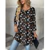 imageZeagoo Women Tops 34 Sleeve Dressy Casual Plus Size Tunics to Wear with Leggings Swing Flare TShirt Loose Blouses S3XLBlack Ghost