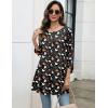 imageZeagoo Women Tops 34 Sleeve Dressy Casual Plus Size Tunics to Wear with Leggings Swing Flare TShirt Loose Blouses S3XLBlack Ghost