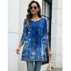 imageZeagoo Women Tops 34 Sleeve Dressy Casual Plus Size Tunics to Wear with Leggings Swing Flare TShirt Loose Blouses S3XLBlue Flowermz845