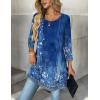 imageZeagoo Women Tops 34 Sleeve Dressy Casual Plus Size Tunics to Wear with Leggings Swing Flare TShirt Loose Blouses S3XLBlue Flowermz845