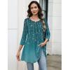 imageZeagoo Women Tops 34 Sleeve Dressy Casual Plus Size Tunics to Wear with Leggings Swing Flare TShirt Loose Blouses S3XLBlue Leavesxh363