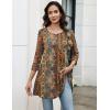 imageZeagoo Women Tops 34 Sleeve Dressy Casual Plus Size Tunics to Wear with Leggings Swing Flare TShirt Loose Blouses S3XLBohemiamz721