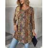 imageZeagoo Women Tops 34 Sleeve Dressy Casual Plus Size Tunics to Wear with Leggings Swing Flare TShirt Loose Blouses S3XLBohemiamz721