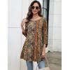 imageZeagoo Women Tops 34 Sleeve Dressy Casual Plus Size Tunics to Wear with Leggings Swing Flare TShirt Loose Blouses S3XLBohemiamz721