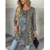 imageZeagoo Women Tops 34 Sleeve Dressy Casual Plus Size Tunics to Wear with Leggings Swing Flare TShirt Loose Blouses S3XLBohemiamz779