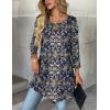 imageZeagoo Women Tops 34 Sleeve Dressy Casual Plus Size Tunics to Wear with Leggings Swing Flare TShirt Loose Blouses S3XLBohemiamz869