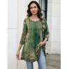 imageZeagoo Women Tops 34 Sleeve Dressy Casual Plus Size Tunics to Wear with Leggings Swing Flare TShirt Loose Blouses S3XLGreen Flowermz839
