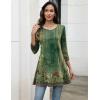 imageZeagoo Women Tops 34 Sleeve Dressy Casual Plus Size Tunics to Wear with Leggings Swing Flare TShirt Loose Blouses S3XLGreen Flowermz839