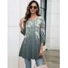 imageZeagoo Women Tops 34 Sleeve Dressy Casual Plus Size Tunics to Wear with Leggings Swing Flare TShirt Loose Blouses S3XLGrey Flowerwf71