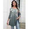 imageZeagoo Women Tops 34 Sleeve Dressy Casual Plus Size Tunics to Wear with Leggings Swing Flare TShirt Loose Blouses S3XLGrey Flowerwf71