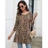 imageZeagoo Women Tops 34 Sleeve Dressy Casual Plus Size Tunics to Wear with Leggings Swing Flare TShirt Loose Blouses S3XLLeopard Printpa222