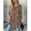 imageZeagoo Women Tops 34 Sleeve Dressy Casual Plus Size Tunics to Wear with Leggings Swing Flare TShirt Loose Blouses S3XLLeopard Printpa222