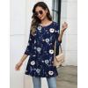 imageZeagoo Women Tops 34 Sleeve Dressy Casual Plus Size Tunics to Wear with Leggings Swing Flare TShirt Loose Blouses S3XLNavy Blue Flowersbf318