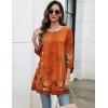 imageZeagoo Women Tops 34 Sleeve Dressy Casual Plus Size Tunics to Wear with Leggings Swing Flare TShirt Loose Blouses S3XLOrange Flowermz867