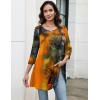imageZeagoo Women Tops 34 Sleeve Dressy Casual Plus Size Tunics to Wear with Leggings Swing Flare TShirt Loose Blouses S3XLOrange Printcx272
