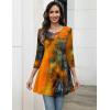imageZeagoo Women Tops 34 Sleeve Dressy Casual Plus Size Tunics to Wear with Leggings Swing Flare TShirt Loose Blouses S3XLOrange Printcx272