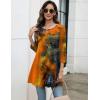 imageZeagoo Women Tops 34 Sleeve Dressy Casual Plus Size Tunics to Wear with Leggings Swing Flare TShirt Loose Blouses S3XLOrange Printcx272