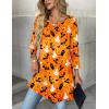 imageZeagoo Women Tops 34 Sleeve Dressy Casual Plus Size Tunics to Wear with Leggings Swing Flare TShirt Loose Blouses S3XLOrange Skeleghost