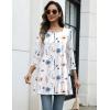 imageZeagoo Women Tops 34 Sleeve Dressy Casual Plus Size Tunics to Wear with Leggings Swing Flare TShirt Loose Blouses S3XLWhite Flowersbf290