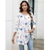 imageZeagoo Women Tops 34 Sleeve Dressy Casual Plus Size Tunics to Wear with Leggings Swing Flare TShirt Loose Blouses S3XLWhite Flowersbf290