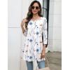 imageZeagoo Women Tops 34 Sleeve Dressy Casual Plus Size Tunics to Wear with Leggings Swing Flare TShirt Loose Blouses S3XLWhite Flowersbf290