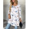 imageZeagoo Women Tops 34 Sleeve Dressy Casual Plus Size Tunics to Wear with Leggings Swing Flare TShirt Loose Blouses S3XLWhite Flowersbf290