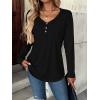 imageZeagoo Women Tops Loose Fit Long Sleeve V Neck T Shirts Business Casual Blouses Dressy Fall Fashion Work ClothesBlack