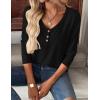 imageZeagoo Women Tops Loose Fit Long Sleeve V Neck T Shirts Business Casual Blouses Dressy Fall Fashion Work ClothesBlack