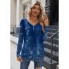 imageZeagoo Women Tops Loose Fit Long Sleeve V Neck T Shirts Business Casual Blouses Dressy Fall Fashion Work ClothesBlue Flowermz845