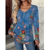imageZeagoo Women Tops Loose Fit Long Sleeve V Neck T Shirts Business Casual Blouses Dressy Fall Fashion Work ClothesBlue Printmz876