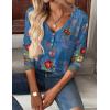 imageZeagoo Women Tops Loose Fit Long Sleeve V Neck T Shirts Business Casual Blouses Dressy Fall Fashion Work ClothesBlue Printmz876